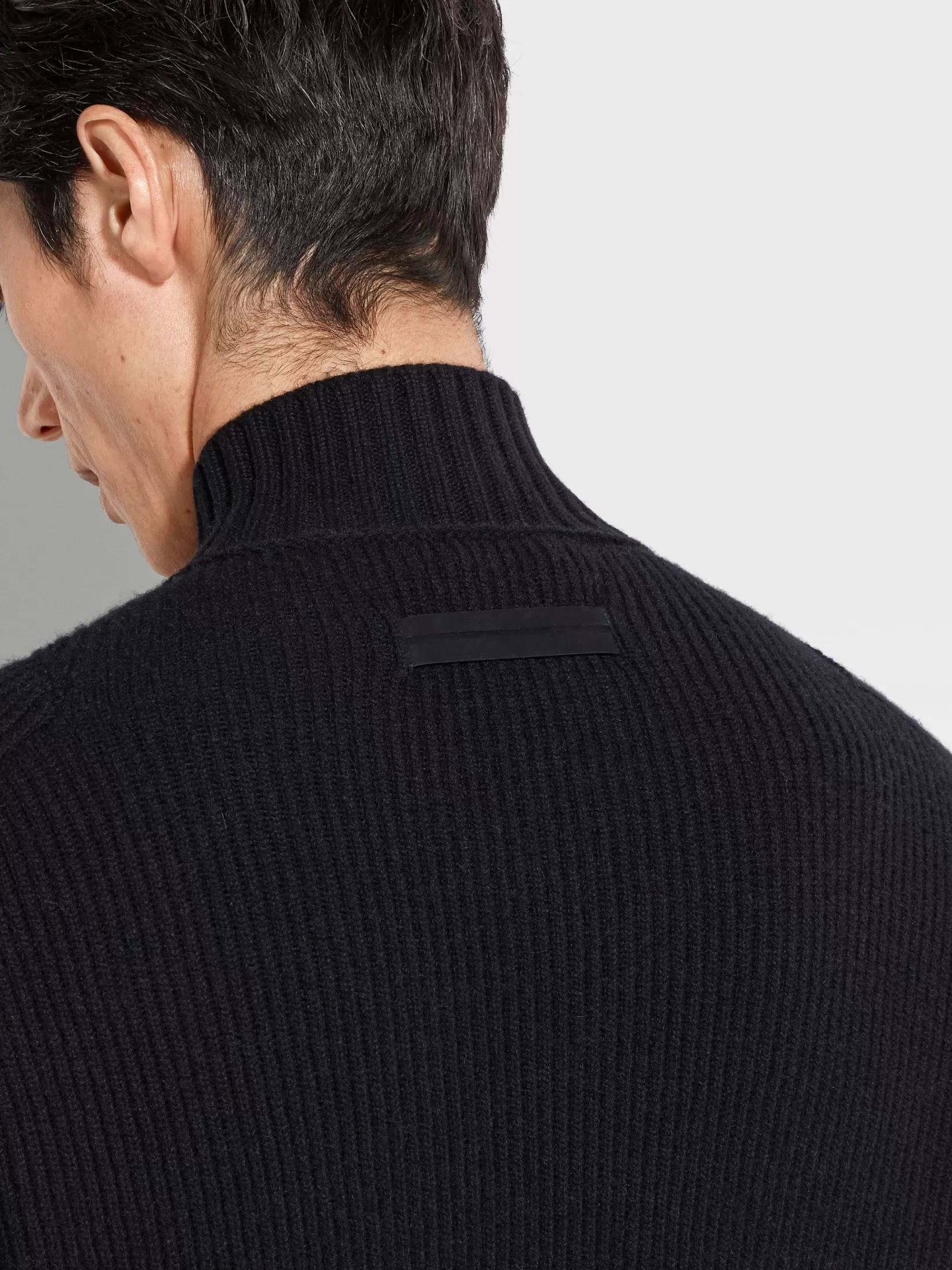 Best Sale Cardigan con Zip Intera in Oasi Cashmere Nero Mélange Maglieria
