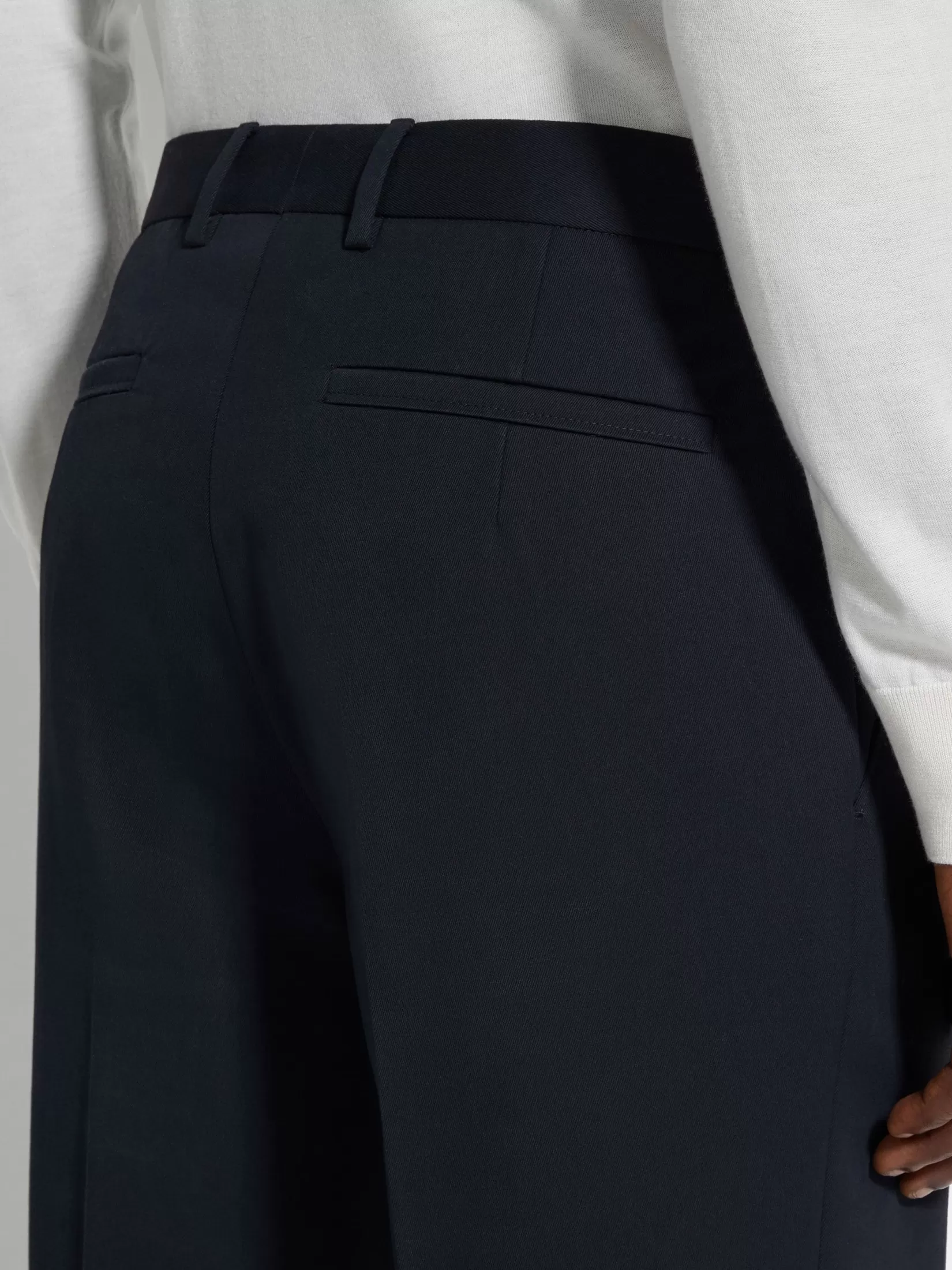 Best Pantaloni in Cotone e Lana Blu Navy Pantaloni