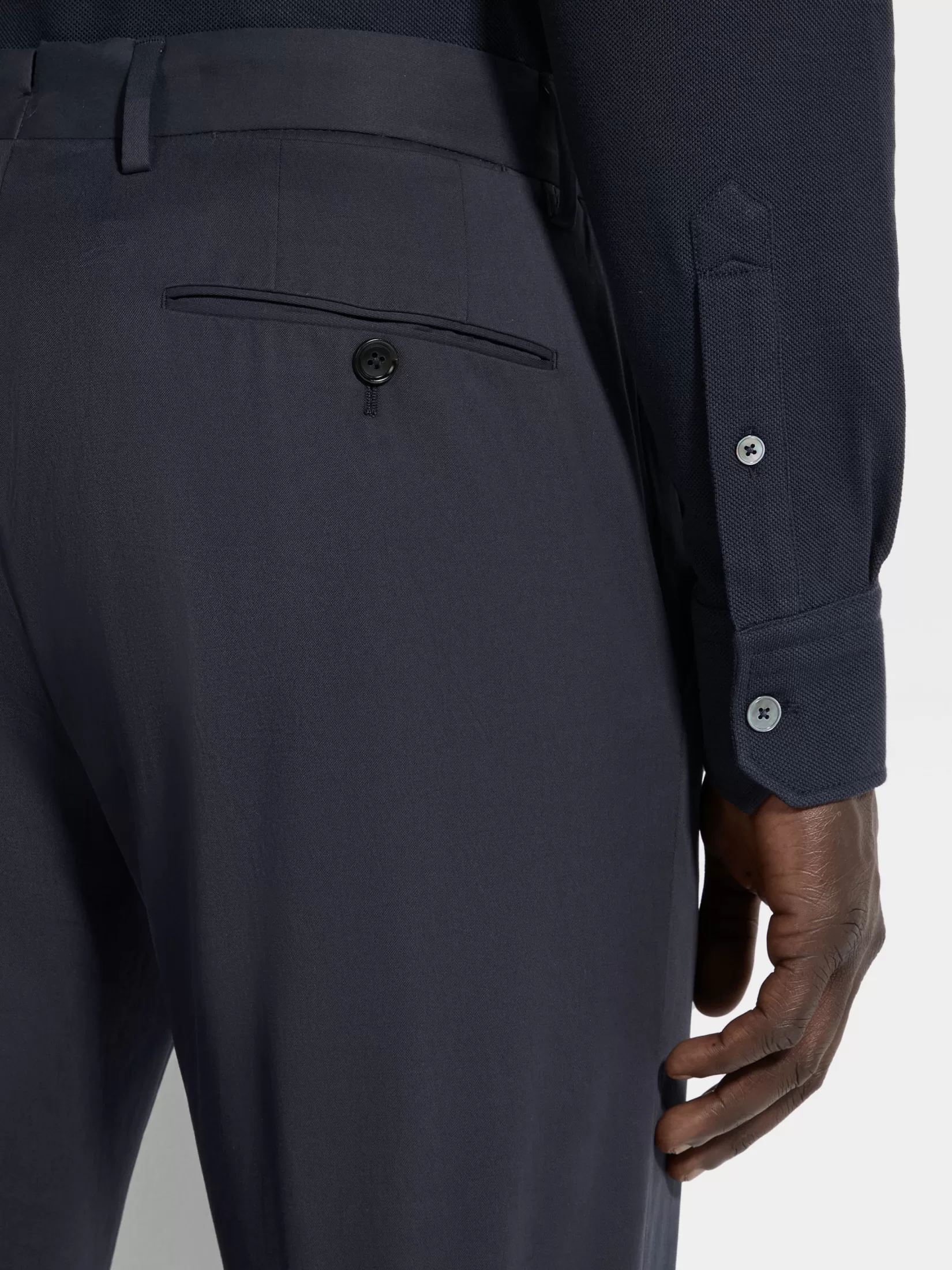 Best Pantaloni in Cotone Elasticizzato Blu Navy Pantaloni