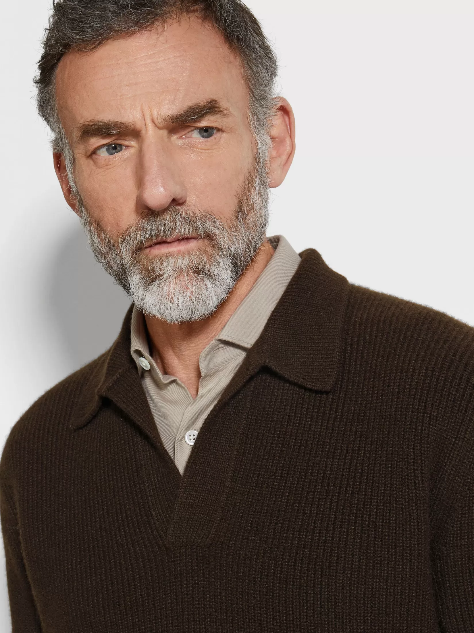 Cheap Polo in Oasi Cashmere Marrone Scuro Mélange Polo | Maglieria