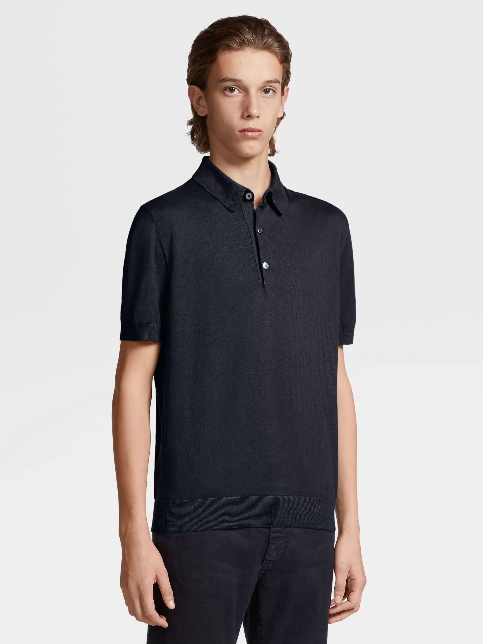 Store Polo in Premium Cotton Blu Navy Polo | Maglieria